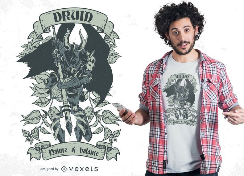 Druide-Krieger-T-Shirt Entwurf Druide-Krieger-T-Shirt Entwurf