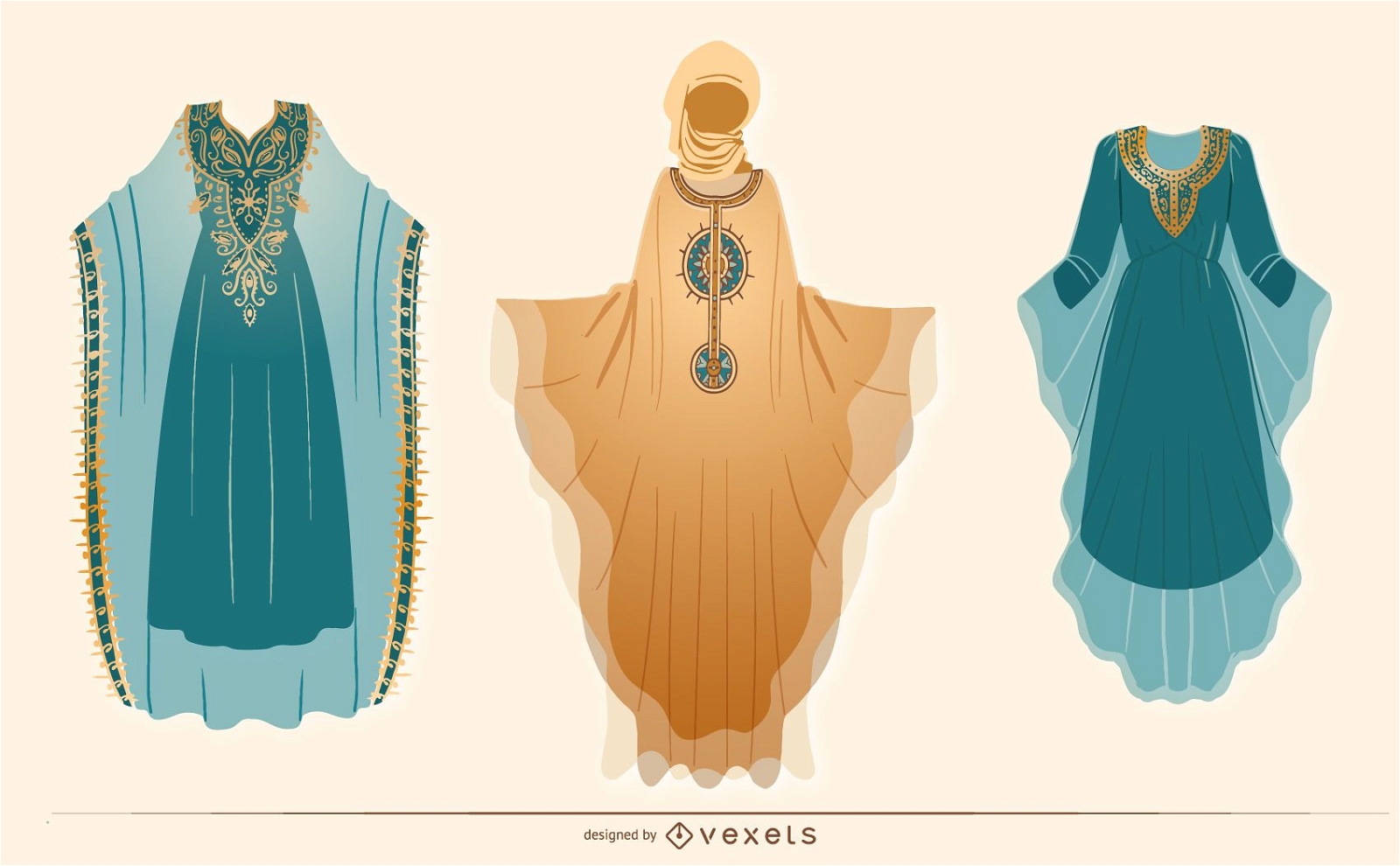 Frau arabisches Kleid Design Pack