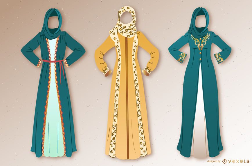 Arabic Dress Illustration Set Arabic Dress Illustration Set