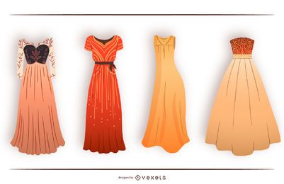Long Woman Dress Design Set Long Woman Dress Design Set