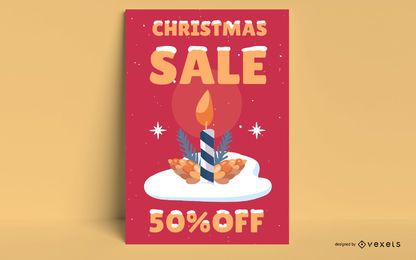 Christmas sale candle poster Christmas sale candle poster