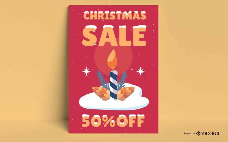 Christmas sale candle poster Christmas sale candle poster