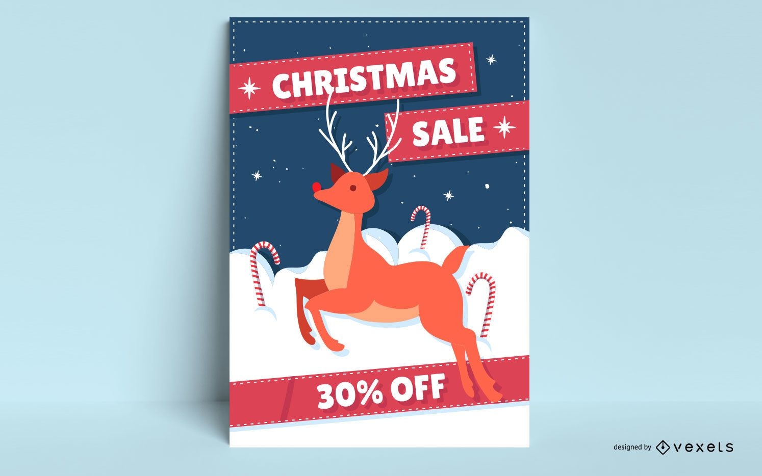Christmas sale rudolph poster