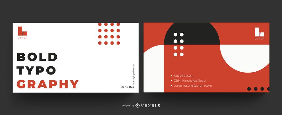 Bold typography business card Bold typography business card