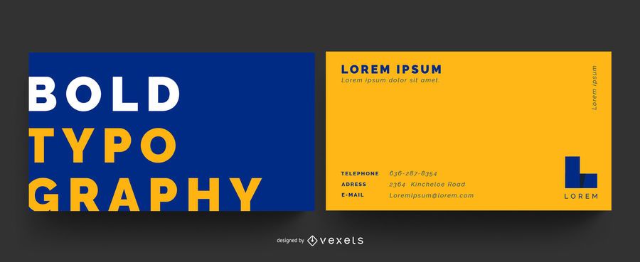Tarjeta de visita de color de tipografía audaz Tarjeta de visita de color de tipografía audaz
