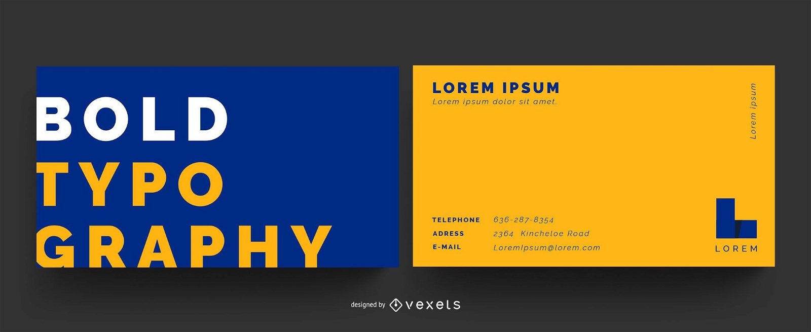Bold typography color business card
