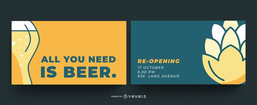 Simple beer business card Simple beer business card