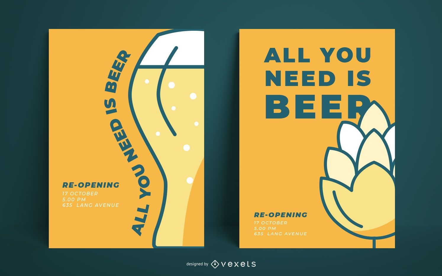 Plantilla de cartel de cerveza simple