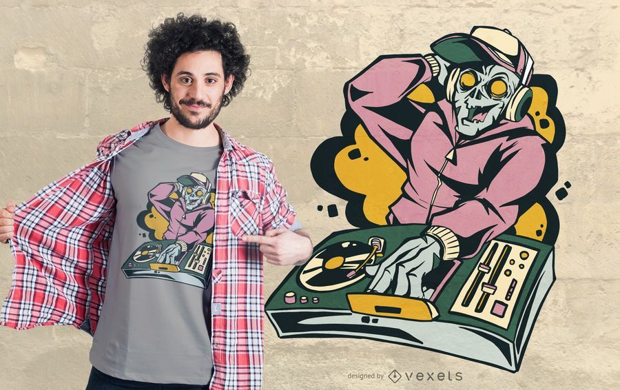 Diseño de camiseta Zombie DJ Diseño de camiseta Zombie DJ