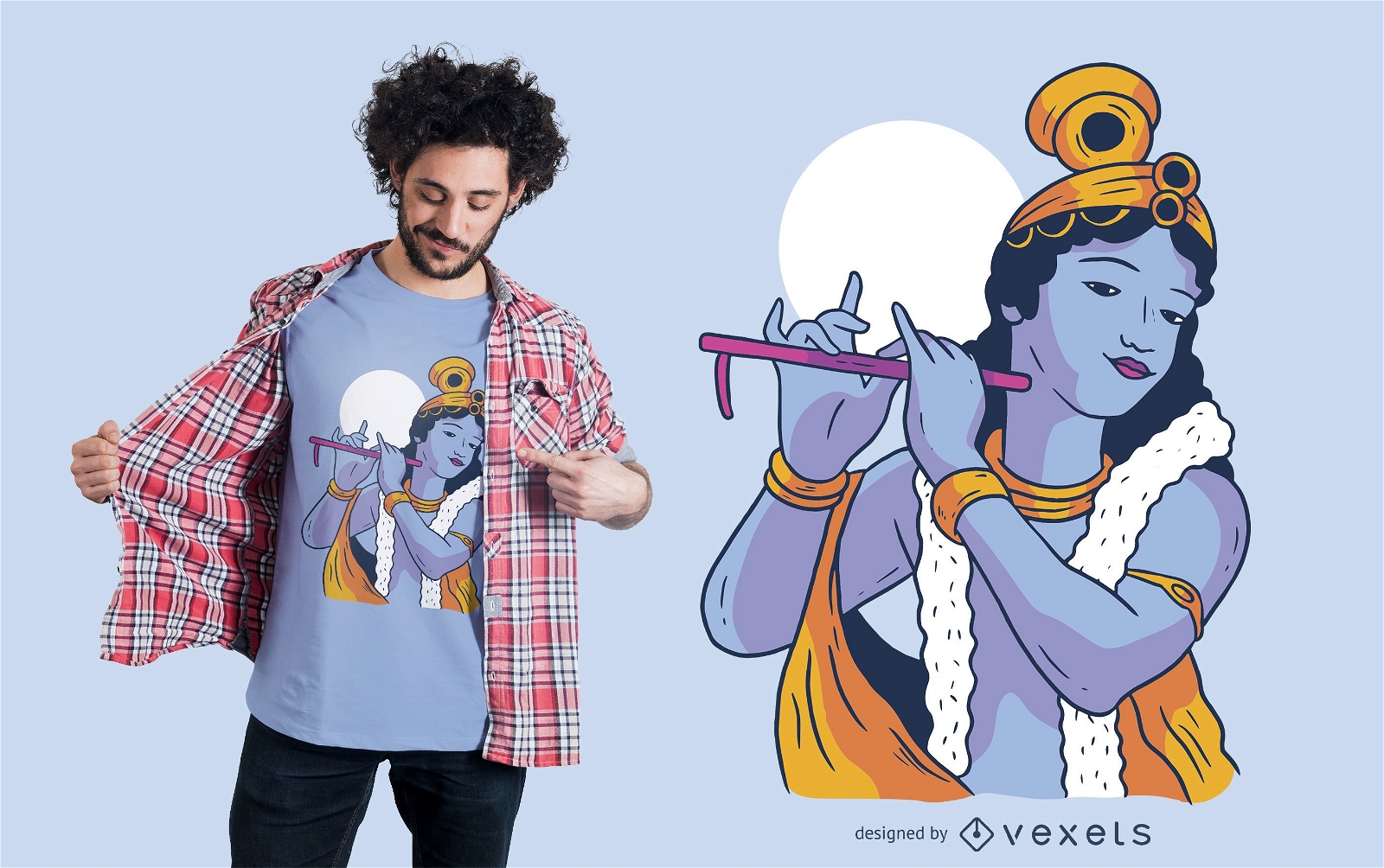 Dise?o de camiseta de dios Krishna