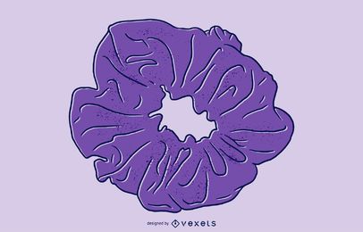 Ilustração de scrunchie violeta