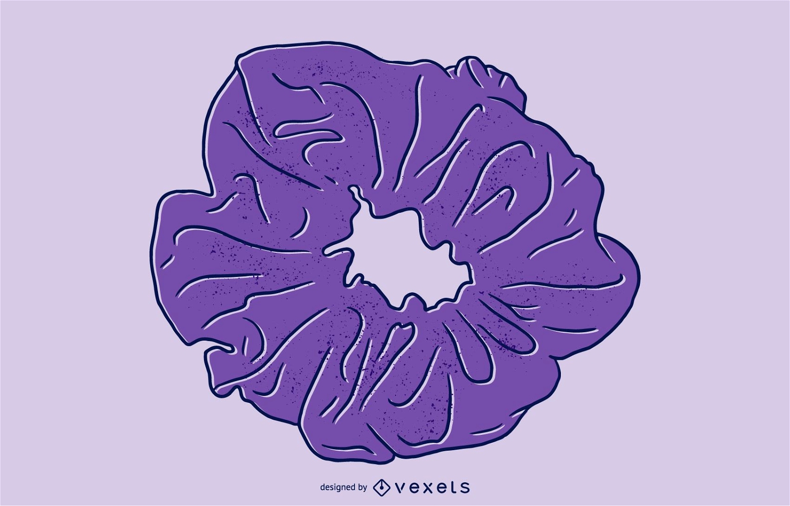 Violet scrunchie illustration