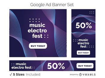 Electro Music Banner Set
