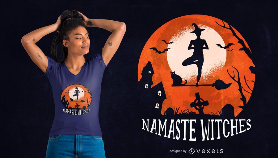 Yoga Halloween Quote T-shirt Design Yoga Halloween Quote T-shirt Design