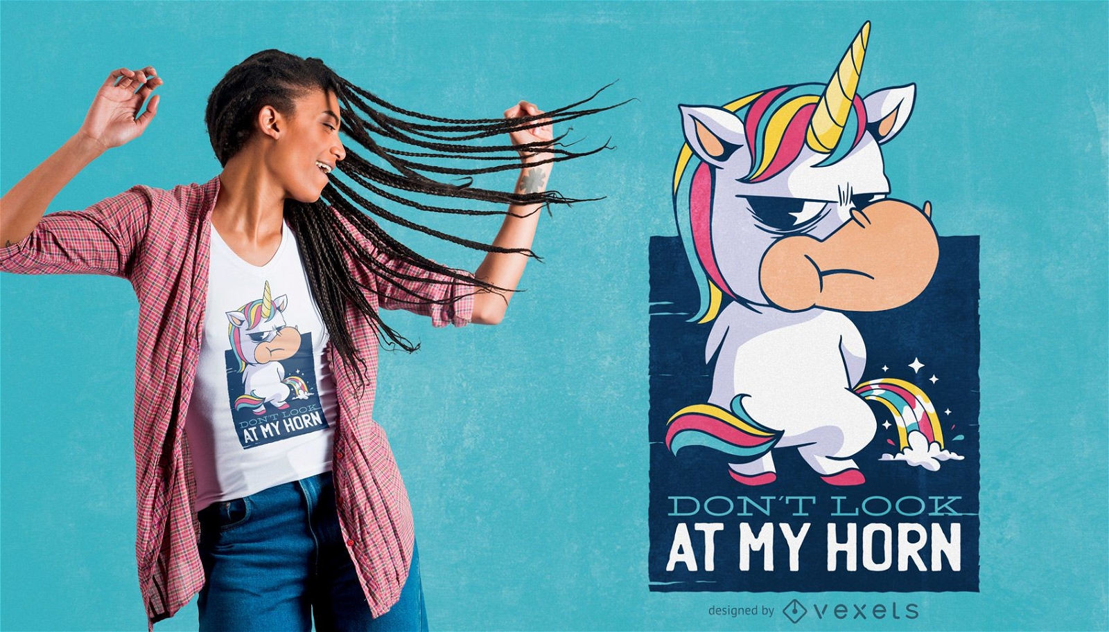 Diseño de camiseta divertido lindo unicornio cita