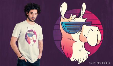 Cooles Lama Retro T-Shirt Design Cooles Lama Retro T-Shirt Design