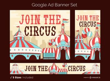 Conjunto de banner publicitario de circo