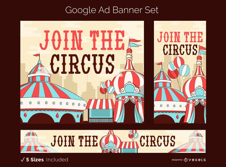 Circus ad banner set Circus ad banner set