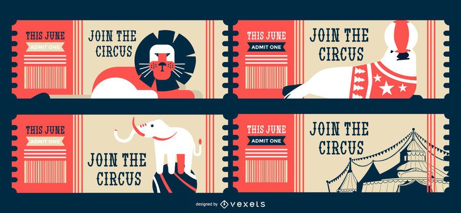 Circus animals editable tickets Circus animals editable tickets