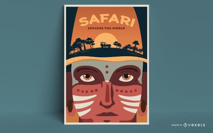 Safari man poster template Safari man poster template