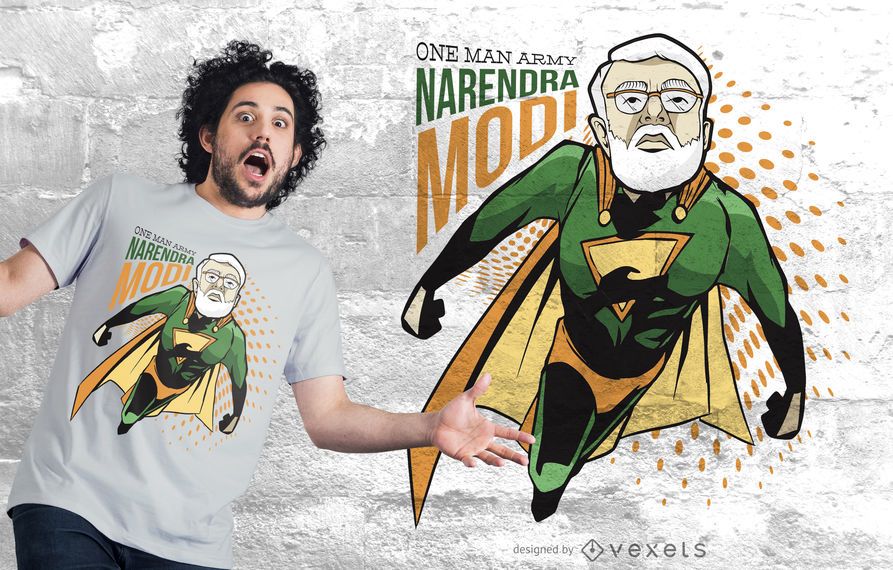 Narendra modi superhero t-shirt design Narendra modi superhero t-shirt design