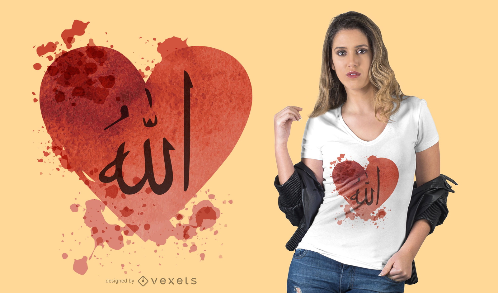 Arabic heart t-shirt design