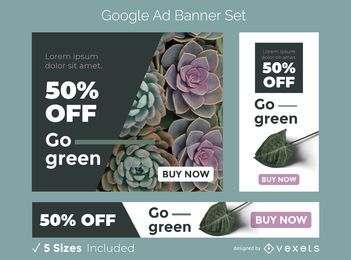 Vaya conjunto de banner publicitario verde