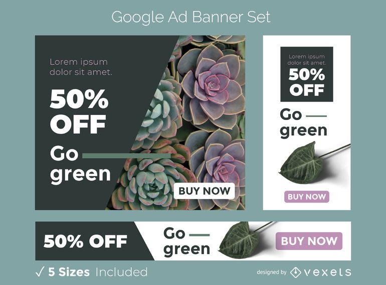 Go green ad banner set Go green ad banner set
