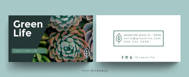 Design de cartão ecológico verde