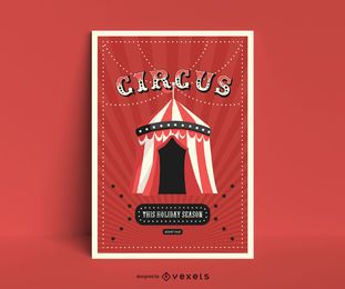 Diseño de cartel de carpa de circo.