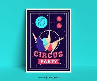 Plantilla de cartel de fiesta de circo