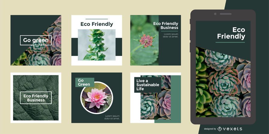 Eco green social post template Eco green social post template