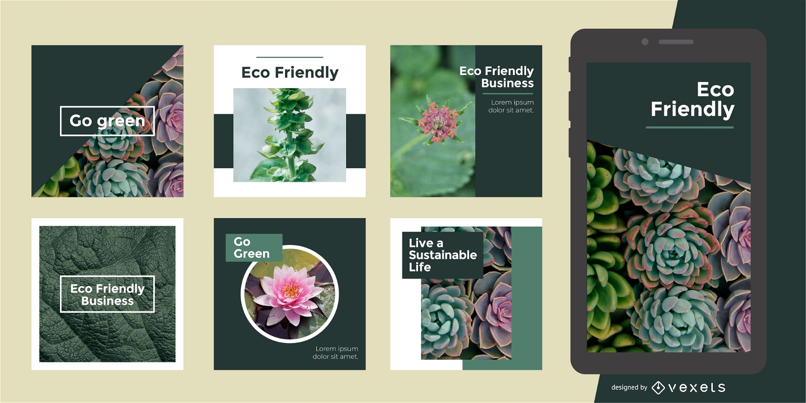 Eco green social post template