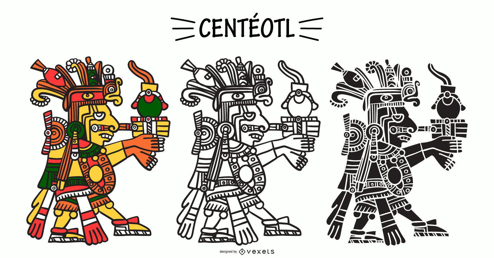 Aztec God Centél Illustration Set