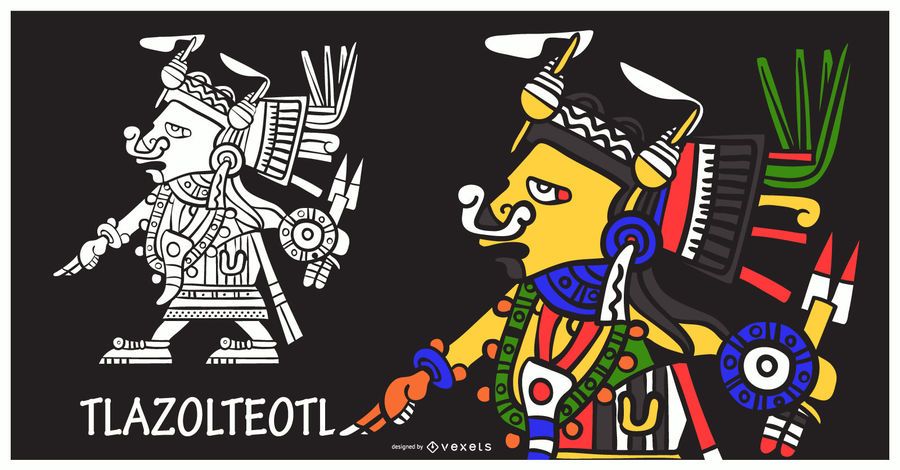 Aztec god tlazolteotl illustration Aztec god tlazolteotl illustration