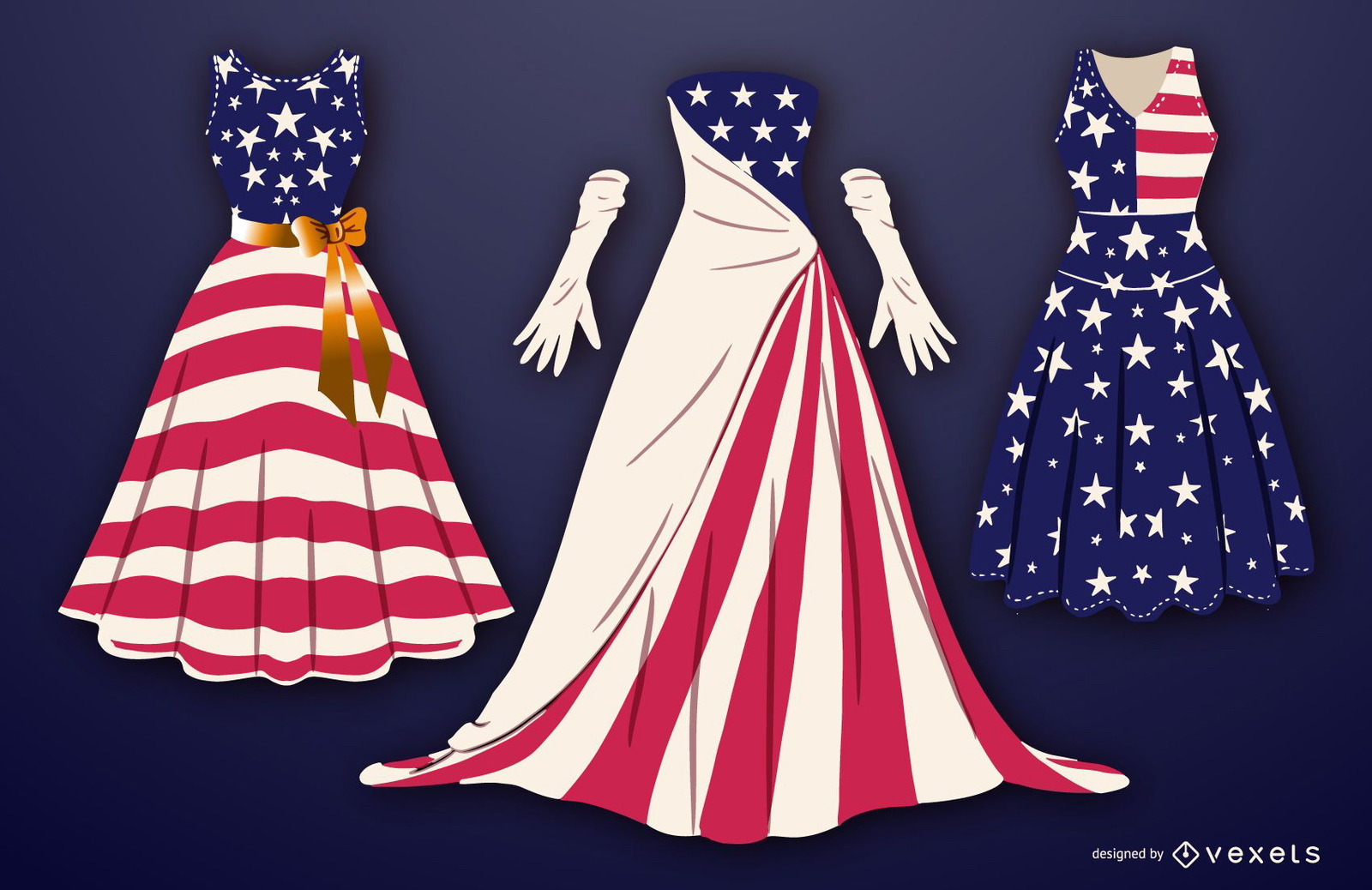 Conjunto De Vectores De Vestidos De Estados Unidos Descargar Vector 4990