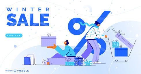 Winter sale illustration design Winter sale illustration design