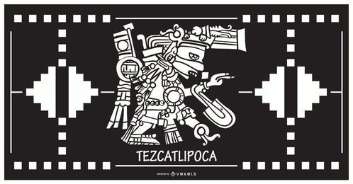 Diseño de dios azteca Tezcatlipoca