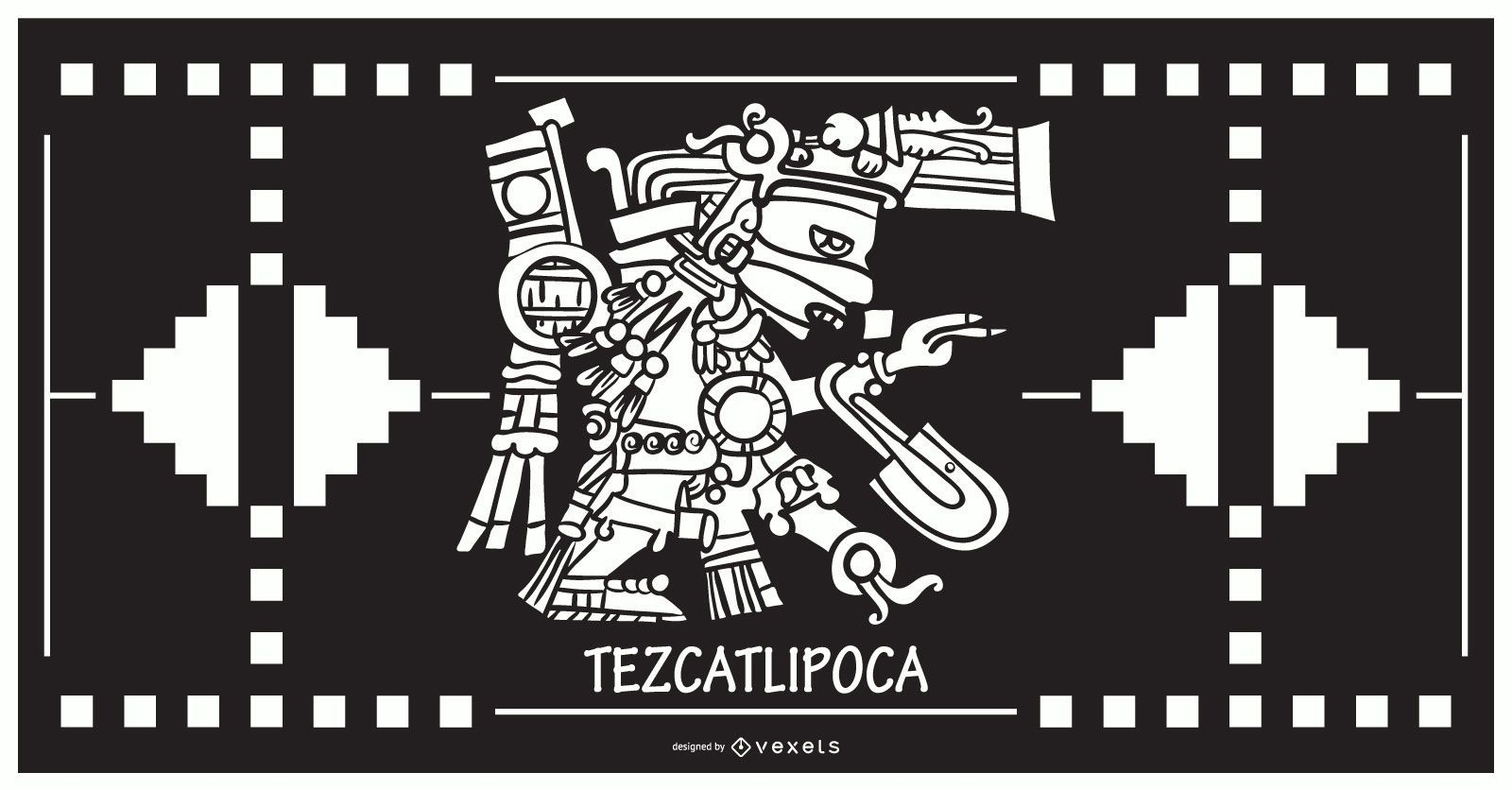 Tezcatlipoca aztekischer Gottentwurf