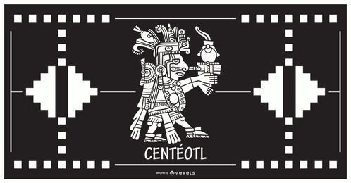 Diseño de dios azteca Centeotl