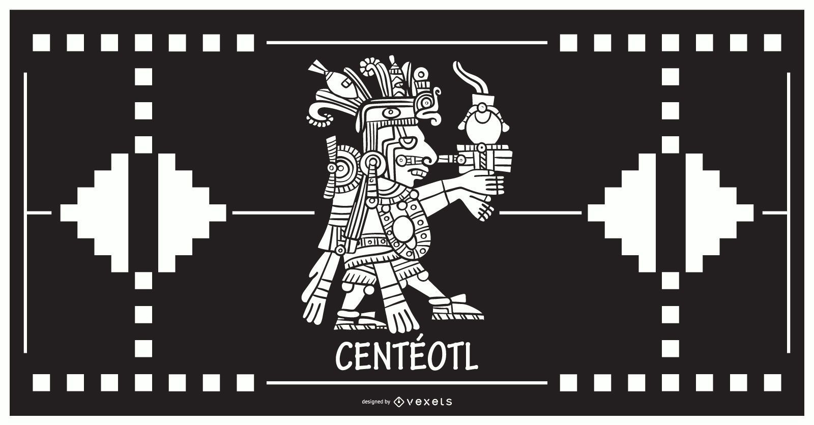Desenho de deus asteca Centeotl