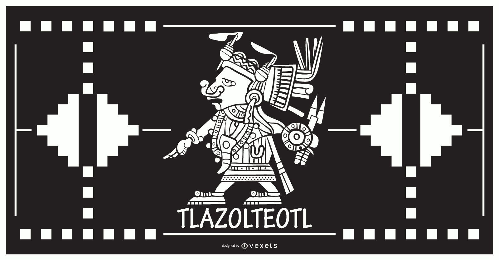 Diseño de dios azteca tlazolteol