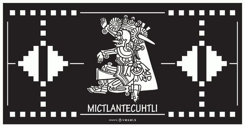 Diseño de dios azteca mictlantecuhtli