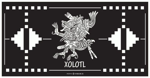 Desenho de deus asteca xolotl