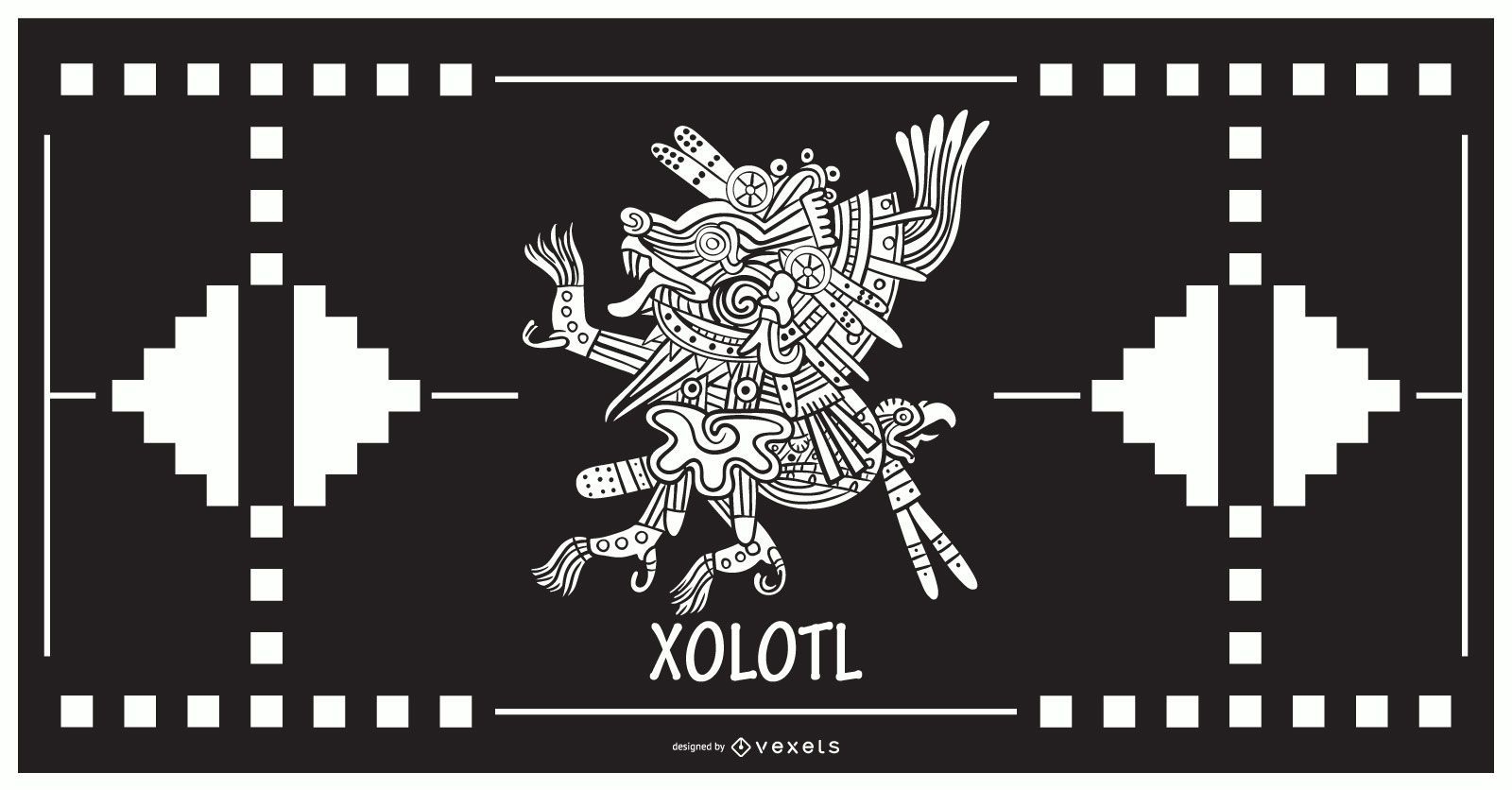 Xolotl aztekischer Gottentwurf