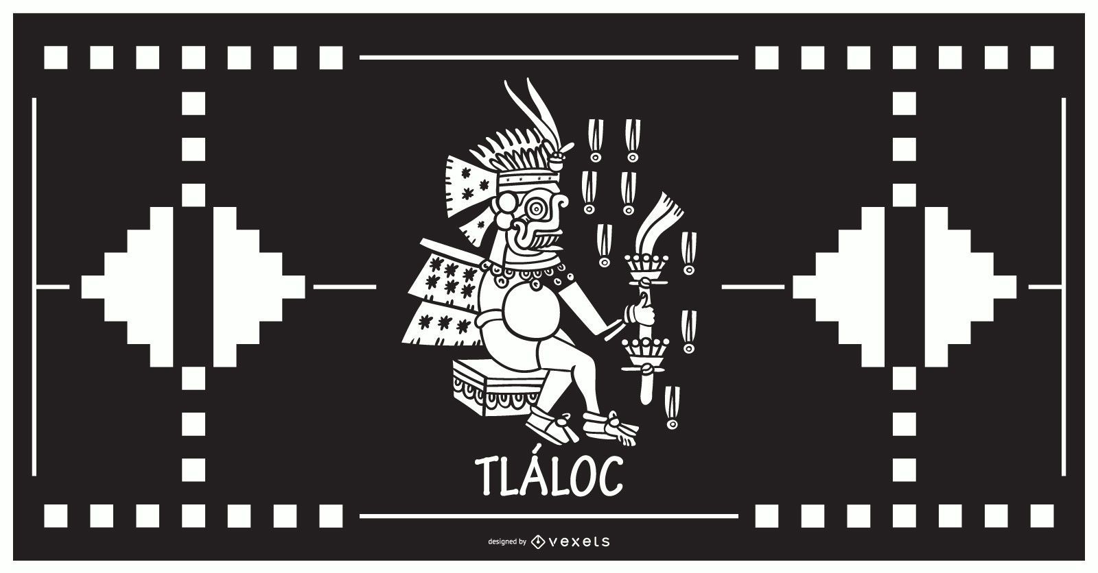 Diseño de dios azteca tlaloc