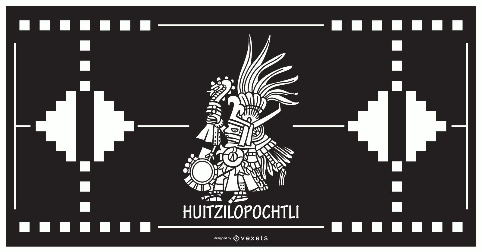 Huitzilopochtli aztekischer Gottentwurf
