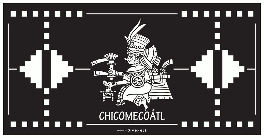 Chicomecoatl aztec god design Chicomecoatl aztec god design