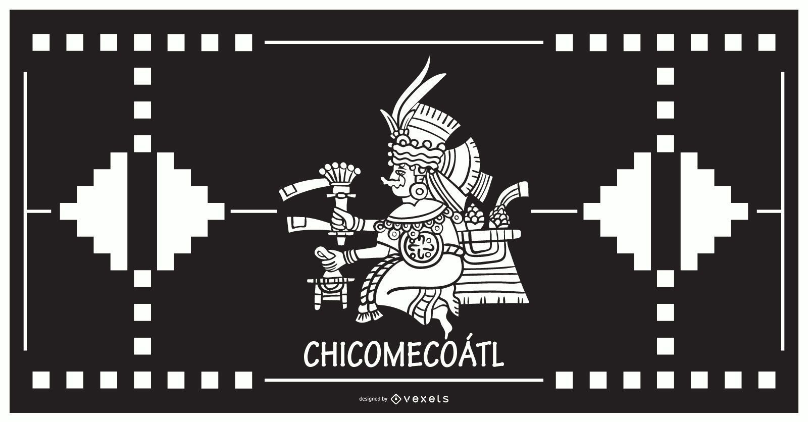 Design de deus asteca Chicomecoatl