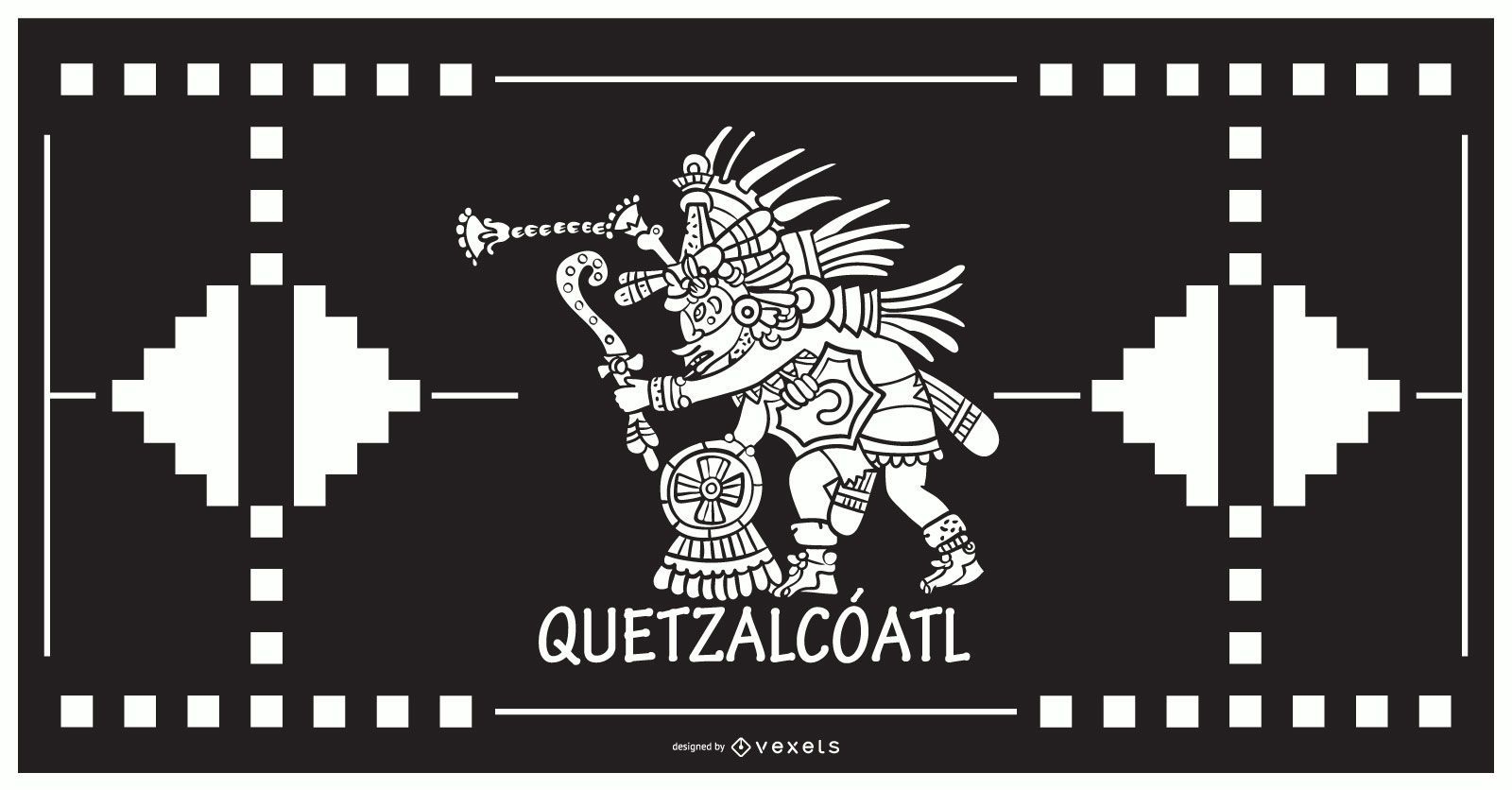 Quetzalcoatl aztekischer Gottentwurf